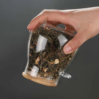 Glass spice/ Storage Canister with Wooden Spoon 