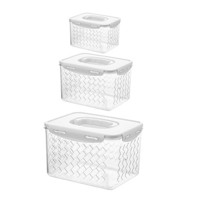 3pcs heavy acrylic fridge storage containers 