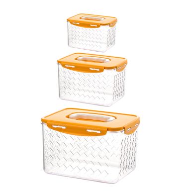 3pcs heavy acrylic fridge storage containers 