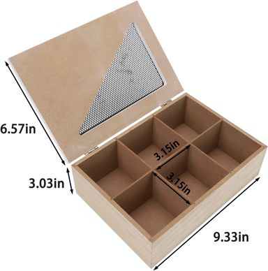 6 compartments wooden teabag / coffee organizer