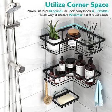 3pcs set  Heavy-duty Shower caddy shelf/Bathroom organizer