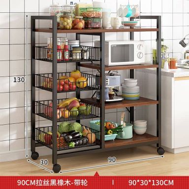 Multifunctional Strong metallic Kitchen rack with movable & lockable wheels