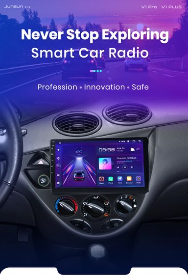 Rádio 9" android Ford Fiesta e Focus WIFI GPS 1/16GB