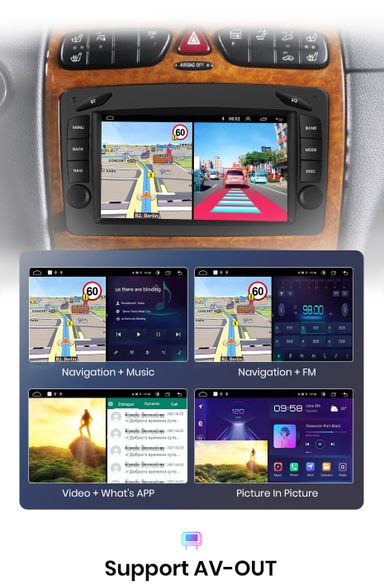 Rádio 7" android 6/128GB Mercedes W203 W209 SLK W639 CARPLAY 8CORE 4G