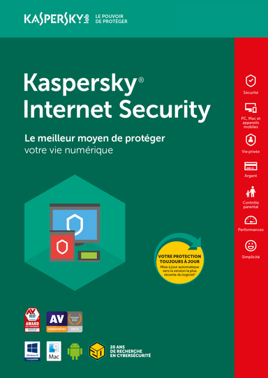 Codes KASPERSKY INTERNET SECURITY (15~20 POSTES) pour revendeurs uniquement 