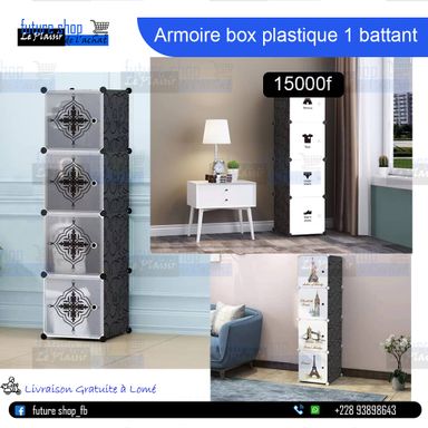 Armoires box en plastique 1 Battants   