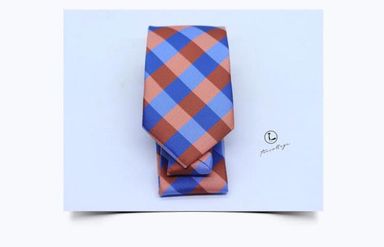 Orange and Blue Plaid TiE