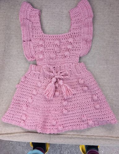 Handmade crochet babygirl dress