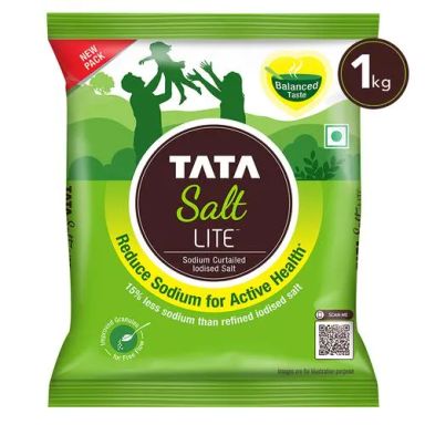 Tata Salt Lite - 15% Low Sodium Iodised Salt, For Healthy Lifestyle, 1 kg Pouch