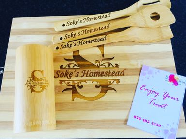 Personalized Chopping Board with Spoons