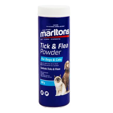 MARLTONS TICK & FLEA POWDER FOR DOGS & CATS 100G 