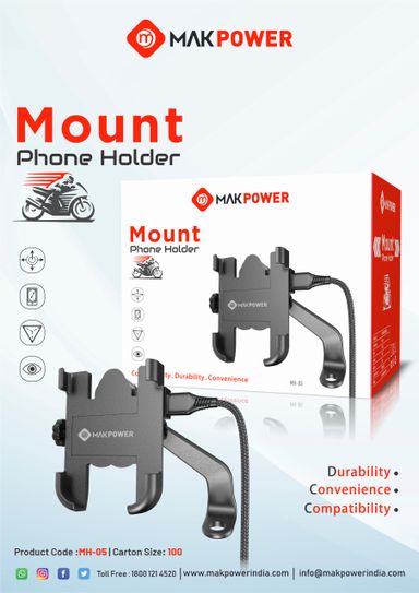 Mak Power MH-05 Bike Mount Phone Holder Stand 