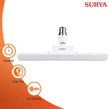 Surya B22 LED Angular-T Bulb - 15W, Cool White, Flicker Free, 1 pc