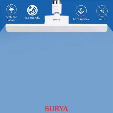 Surya B22 LED Angular-T Bulb - 15W, Cool White, Flicker Free, 1 pc