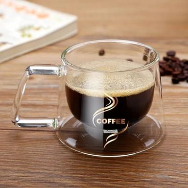 Heat-Resistant Borosilicate Double- Wall Glass Coffee Mug