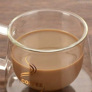 Heat-Resistant Borosilicate Double- Wall Glass Coffee Mug