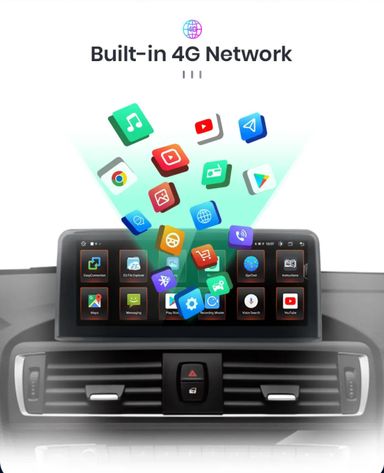 Rádio 10,25" android 4/64GB BMW série 3 e 4 CARPLAY 8Core GPS 4G