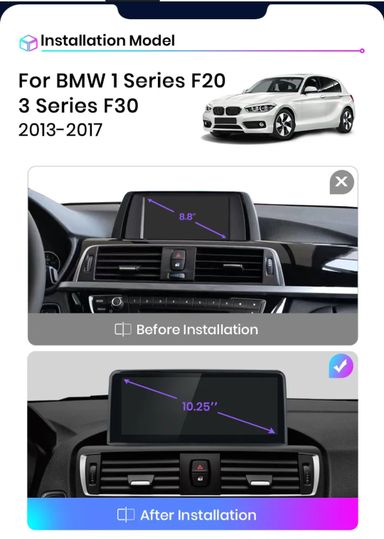 Rádio 10,25" android 4/64GB BMW série 3 e 4 CARPLAY 8Core GPS 4G