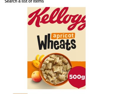 5x Kellogg’s wheats apricot cereal 500g BBE 30/09/24 3 cases 