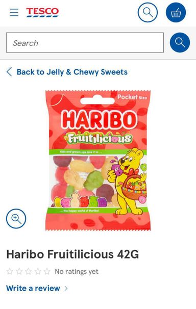 Haribo fruitillcious  42g BBE 30/11/24 