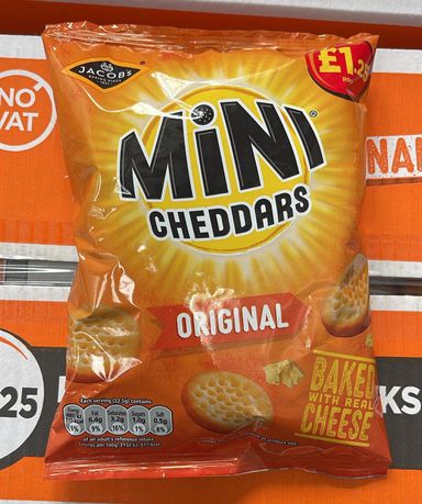 ⭐️REDUCED PRICE⭐️Mini cheddars original PM £1.25 15x90g bbe 22/6/24 2 cases 