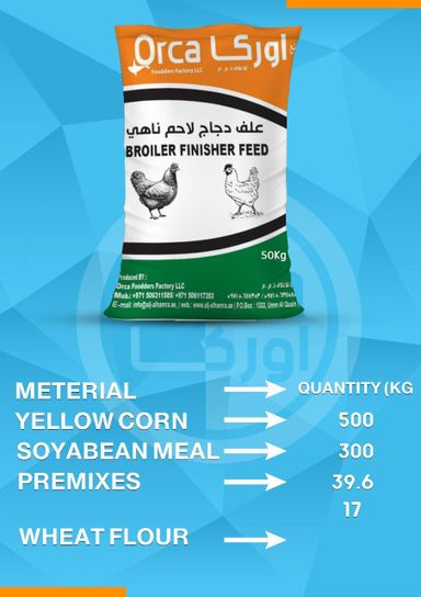 علف دجاج لاحم ناهي- وزن 50 كج - حجم 3 مم - 19% بروتين / Finisher Broiler Feed ( eazbaty )  