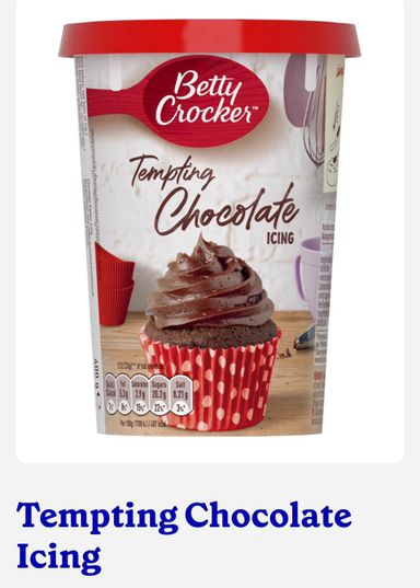 Betty Crocker temping chocolate icing 18x120g BBE 07/25  