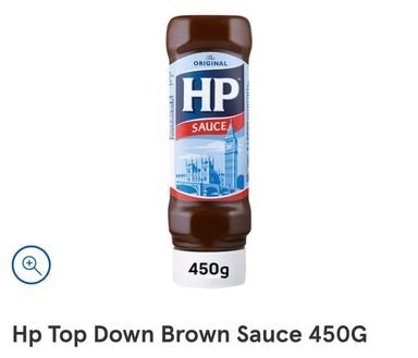 Hp brown sauce top down 12x450g bbe 01/11/24 