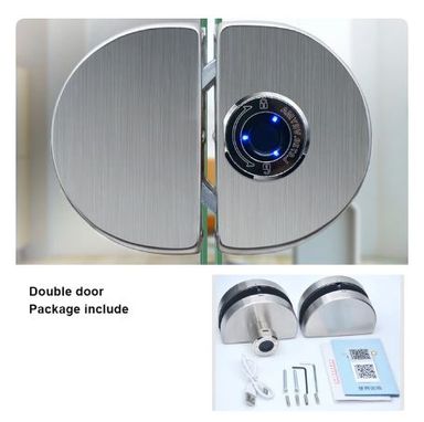 Frameless Glass Double Door Fingerprint Electronic Lock