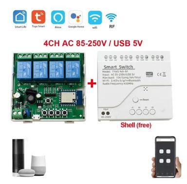 4CH Tuya Smart Wifi Switch 220V + Free Shell