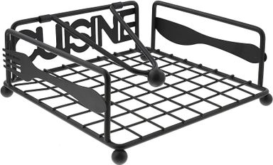 Black Cuisine Metal Napkin Holder