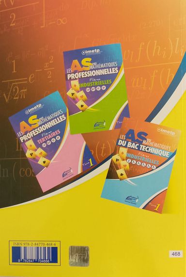 LES AS DES MATH BAC TECHNIQUE (Editions Eburnie) - Filière Tertiaire G1, G2, B TOME 1 