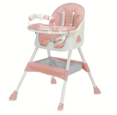 Crazy For Baby Feeding High Chair With Sensory Toy and Bowl Set - Pink