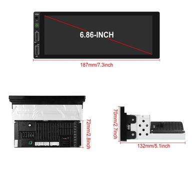 Rádio 1din android 13 2/64GB 6,9 POLEGADAS CARPLAY GPS WIFI rds 