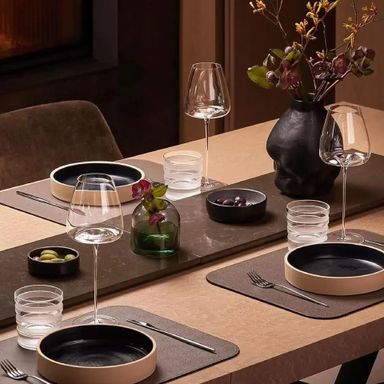 2pc Slanted Medium Capacity  Crystal Wine Glass