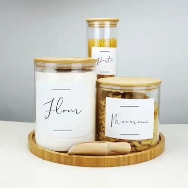 Large Capacity Glass Storage Containers with Bamboo Lids