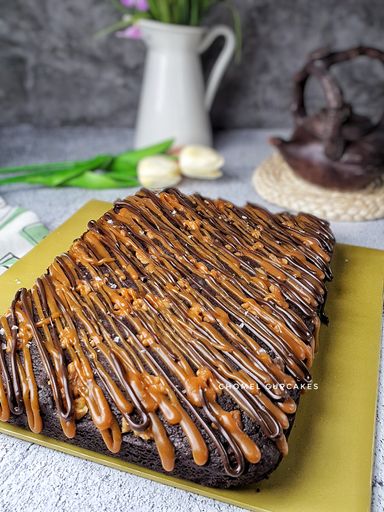 Walnuts Brownies with Salted Caramel and Choc Ganache 