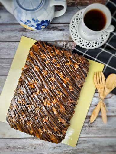 Walnuts Brownies with Salted Caramel and Choc Ganache 