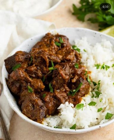 Plain Rice With Beef