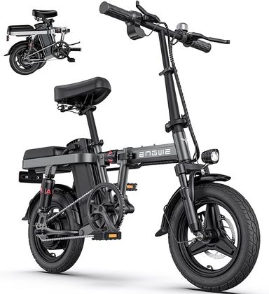 ENGWE T14 Folding Electric Bike 14'' Tires Portable E-bike, 48V 10Ah Removable Battery, 25 km/h Speed for Range of 30-70 km, City EBike for Adults Teens