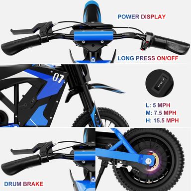 Electric Motorcycle EV12M w/Evercross Logo-300W Motor-36V/4AH-E-Bike for Kid