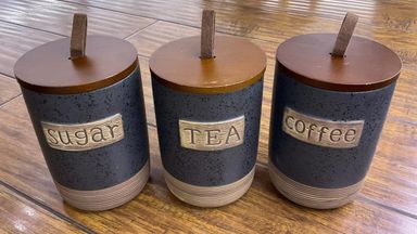 3pcs Airtight Farmhouse Canisters Set with Bamboo  Lid