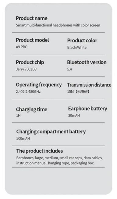 A9 Pro Touch Screen WIreless Airpods