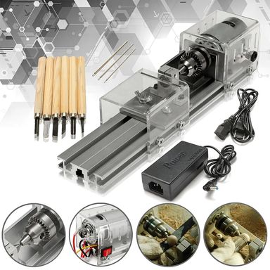 DC 24V Mini Lathe for Beads and Wood Working – Precision Turning and Shaping Tool