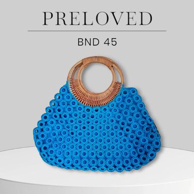 [INSTOCK] Preloved Crocheted Handbag Blue