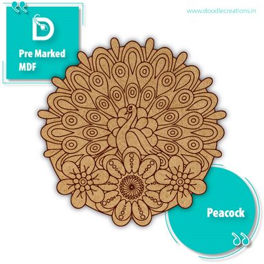 MDF Base - Mandala peacock