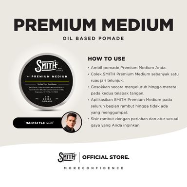 SMITH - Premium Medium Hair Pomade Oil Based 85gr