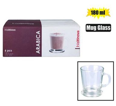  MUG GLASS ARABICA 180ml (set of 6)