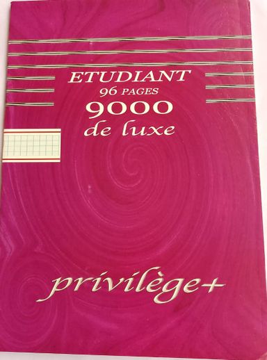 Cahier Etudiant 96 pages - Privilège +  9000 de luxe