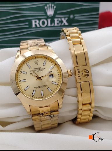 ROLEX  GENTS COLLECTION  WATCH STAINLESS STEEL CHAIN  DATE WORKING  BRESLET